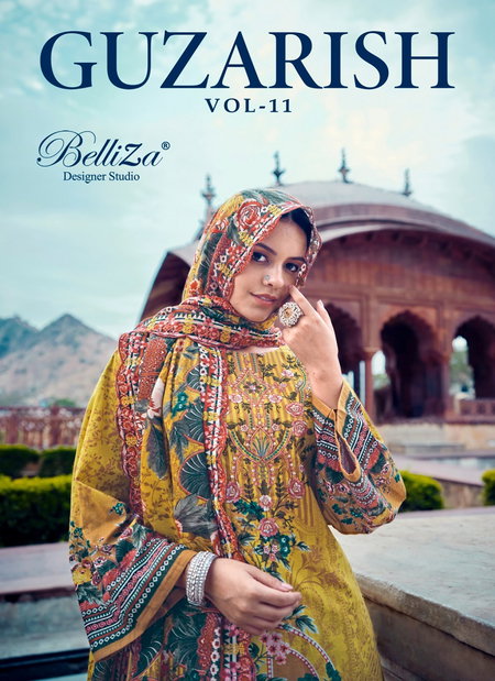 Guzarish Vol 11 By Belliza Printed Cotton Surat Dress Material Wholesale Market

